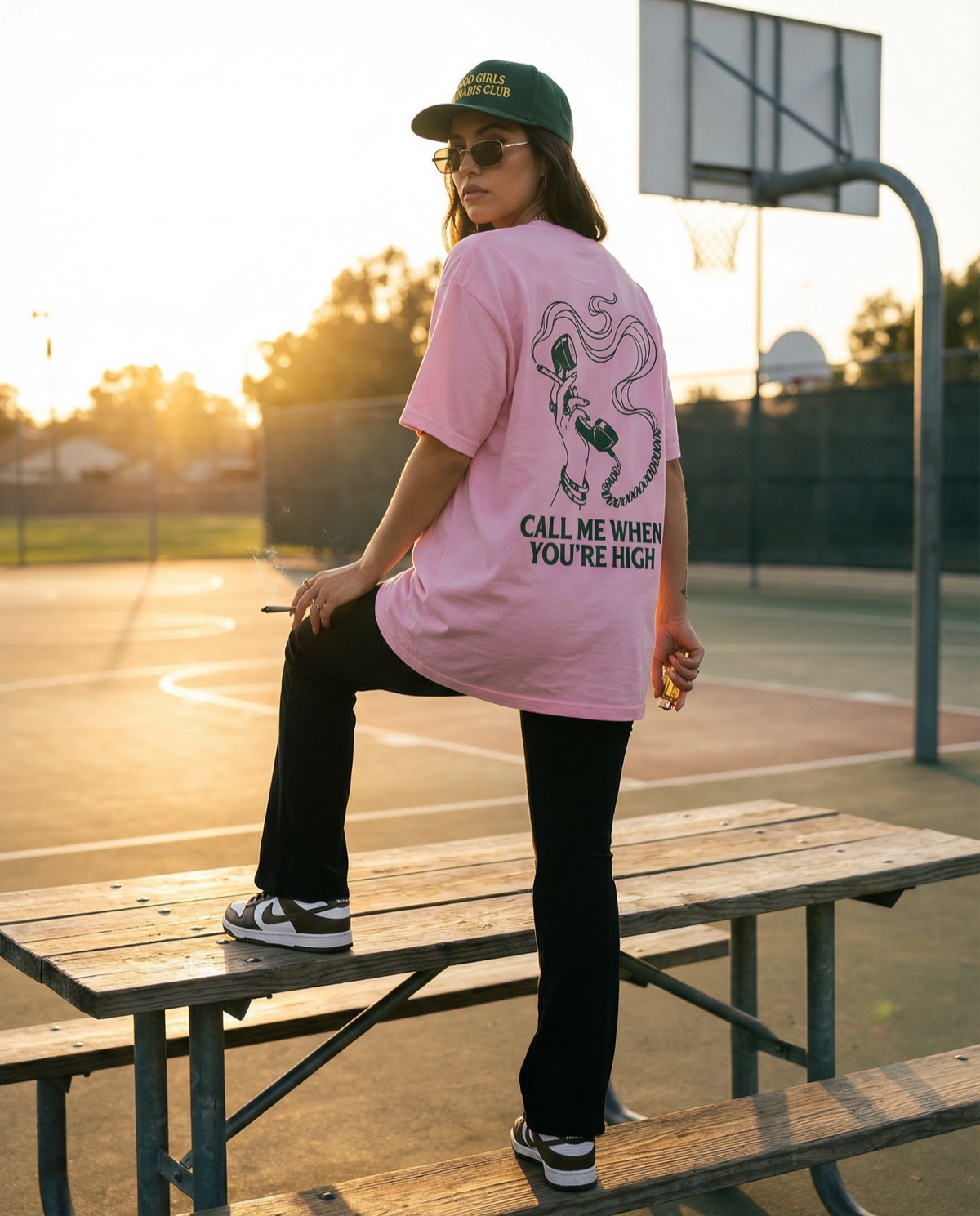 GGCC — pink Call Me When You're High tee