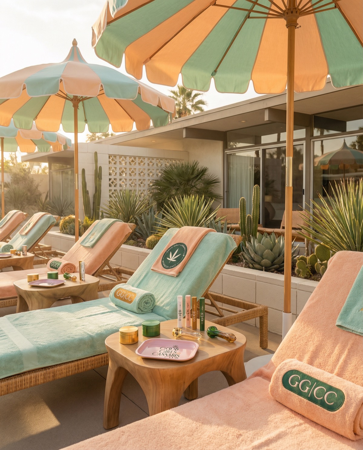 GGCC branded poolside lounge