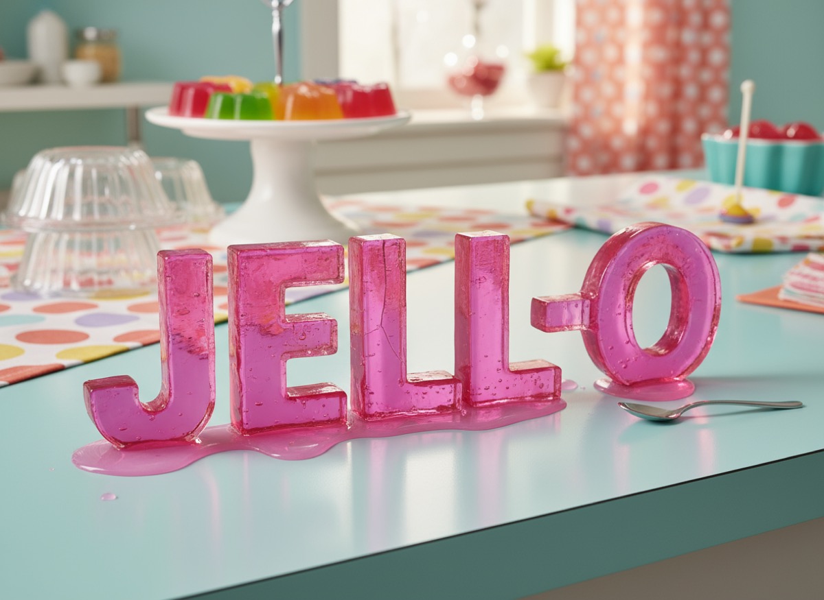 AI-generated JELL-O typography sculpture